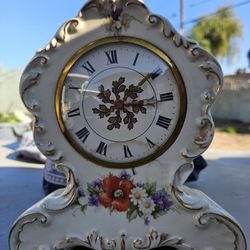 Vintage Bradley-Rogers Stafford China Electric Mantel Clock Beautiful 9" X 7"
