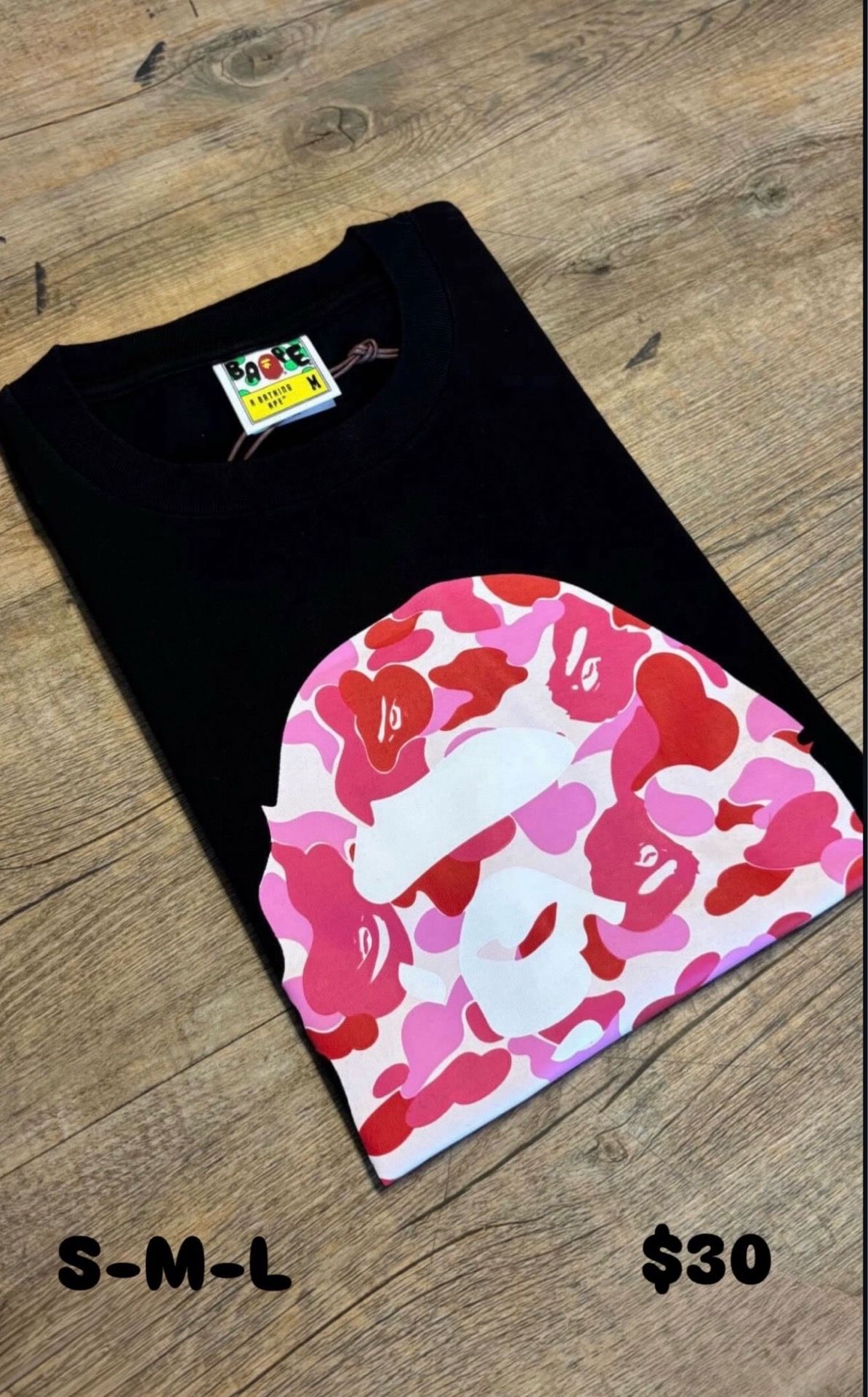 Bape shirts and essential shorts