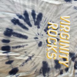 Men’s Virginity rocks, tie-dye T-shirt, size medium
