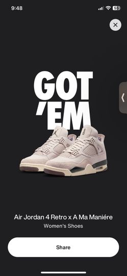 Air Jordan 4 A Ma Maniere Size 11w 9.5 Men’s 