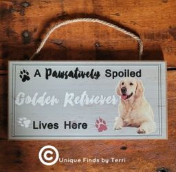 CLEARANCE! Brand New! 10 1/4" Golden Retriever Dog Sign/Plaque | SHIPPING IS AVAILABLE