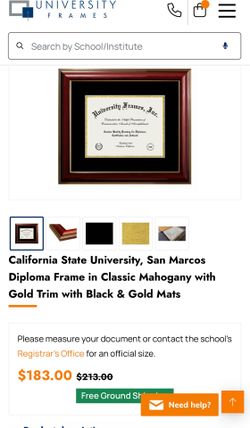 California State University San Marcos  Diploma Frame