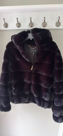 Black faux fur jacket