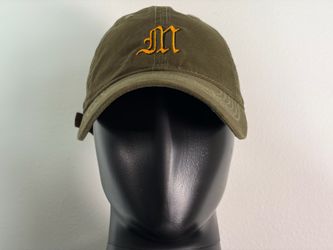 Old English Letter - M - Baseball Dad Hat Cap (Green / OSFA)