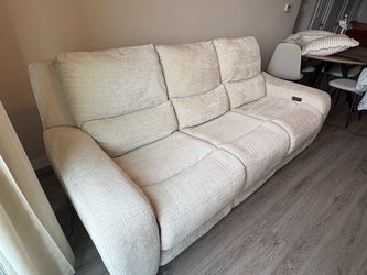 Bennett Light Beige Fabric Power Reclining Sofa