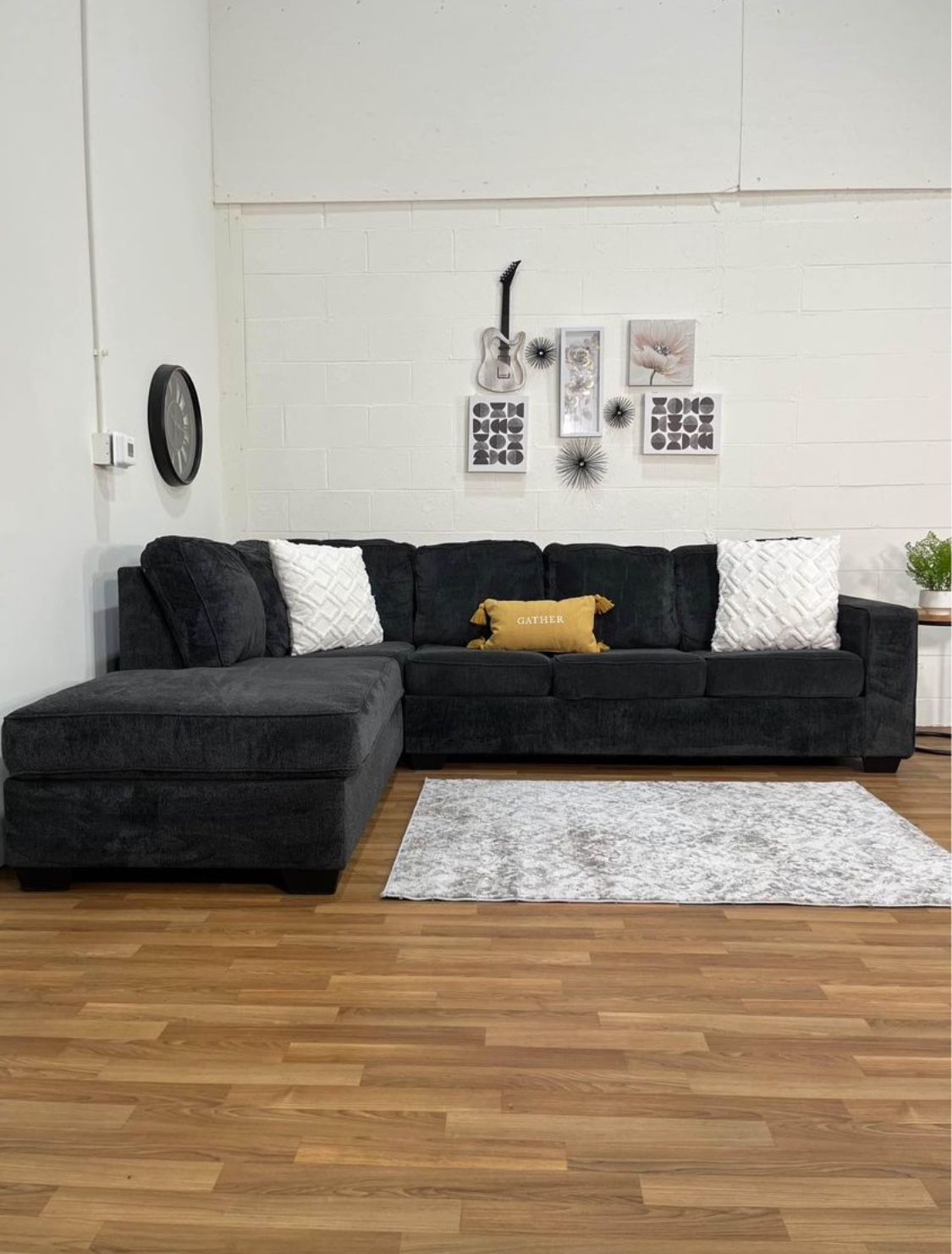 Ashley Black Sectional Couch | Free Delivery! ๐