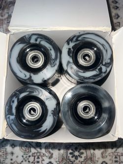 Roller skate wheels marble black white