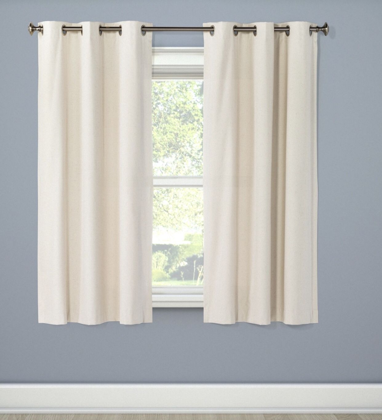 Cream blackout curtains 63” x 42” - FOUR curtain panels