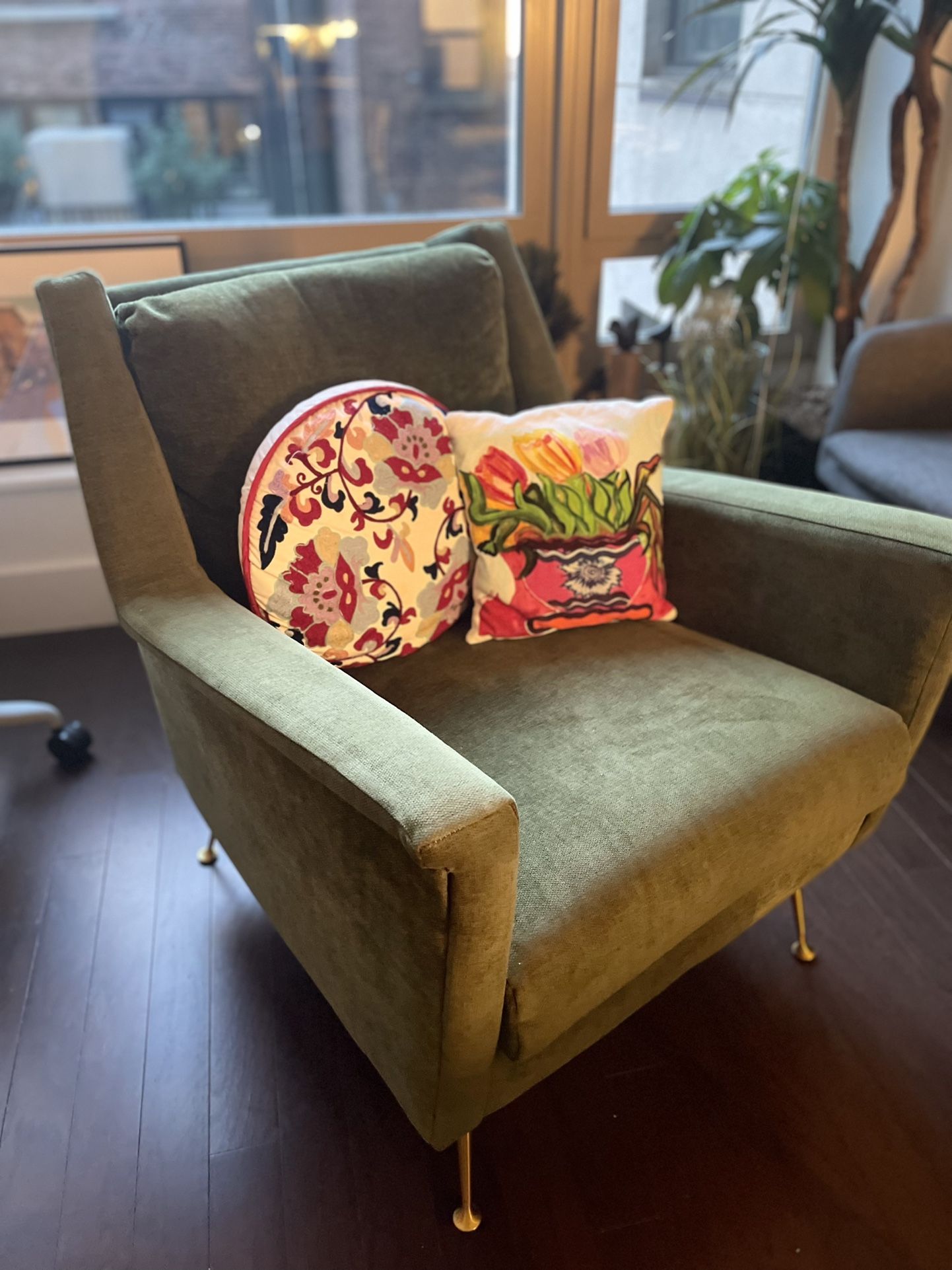 West Elm Green Chair (Carlo Midcentury Model)