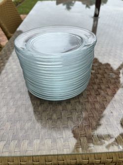 18 Vintage Clear Glass Dessert Appetizer Plates 