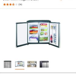 5.5 Cuft. Side By Side Stainless Steel Double Door Refrigerator 