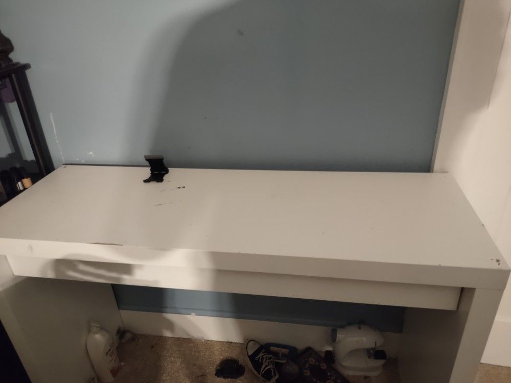 White Desk With Drawer