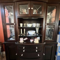 Dark Wood China Cabinet