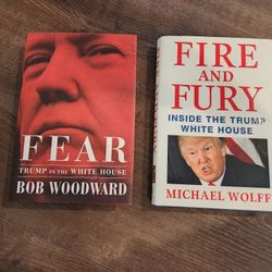 2 Donald J Trump books, Fear, Fire and Fury, Excellent condition 