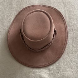 Dusty Pink Sueded Leather Cowboy (girl) Hat Worn One Time