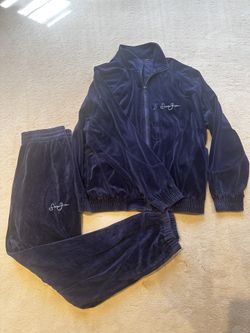 Y2K Sean John Vintage Velour Track Suit Matching Jacket And Pants Vintage Rare
