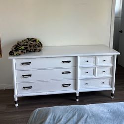 Real Solid Wood antique Dresser With White finish