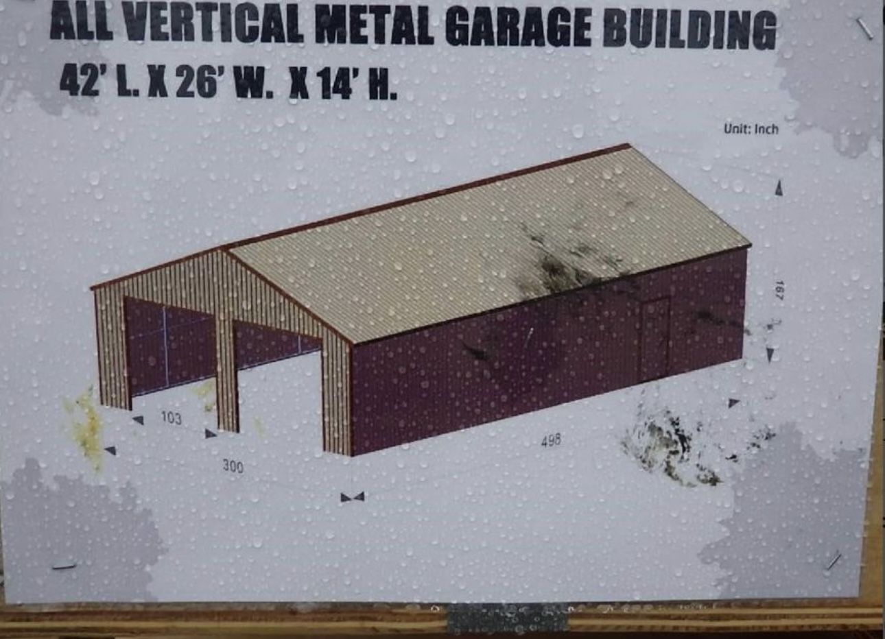 42’L x 26’W x 14’H Shop/Shed