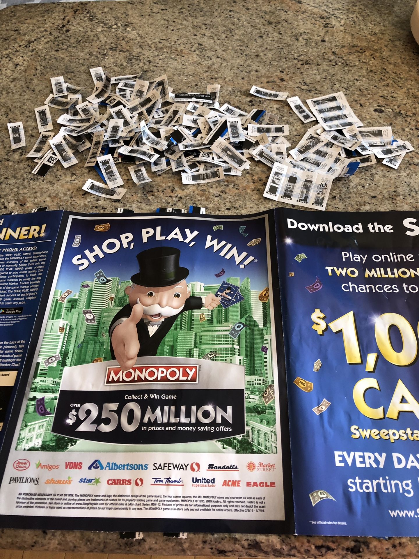 Safeway monopoly game 155 plus tickets see pic