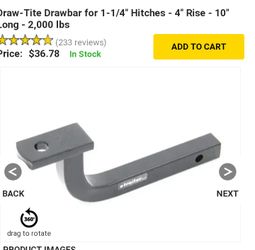 1" 1/4 receiver with a 4" raise or drop