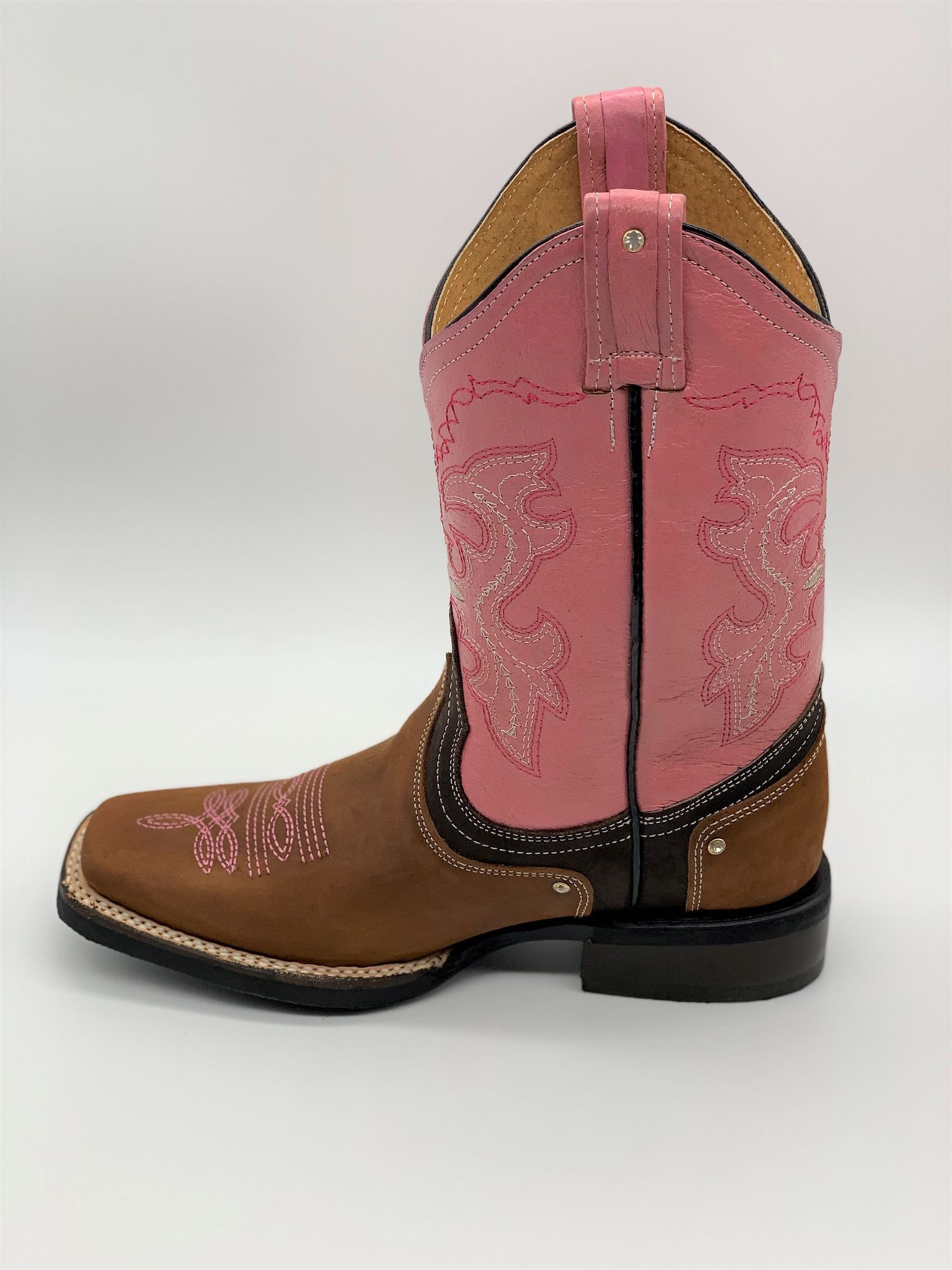 Women's Western Cowgirl Pink Square Toe Boot