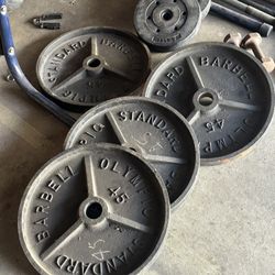 4 Barbell Olympic Weights 45’s 