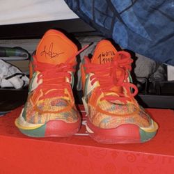 Nike Kyrie Infinity GS Boys' Basketball Shoes Orange Multicolor Size 6y