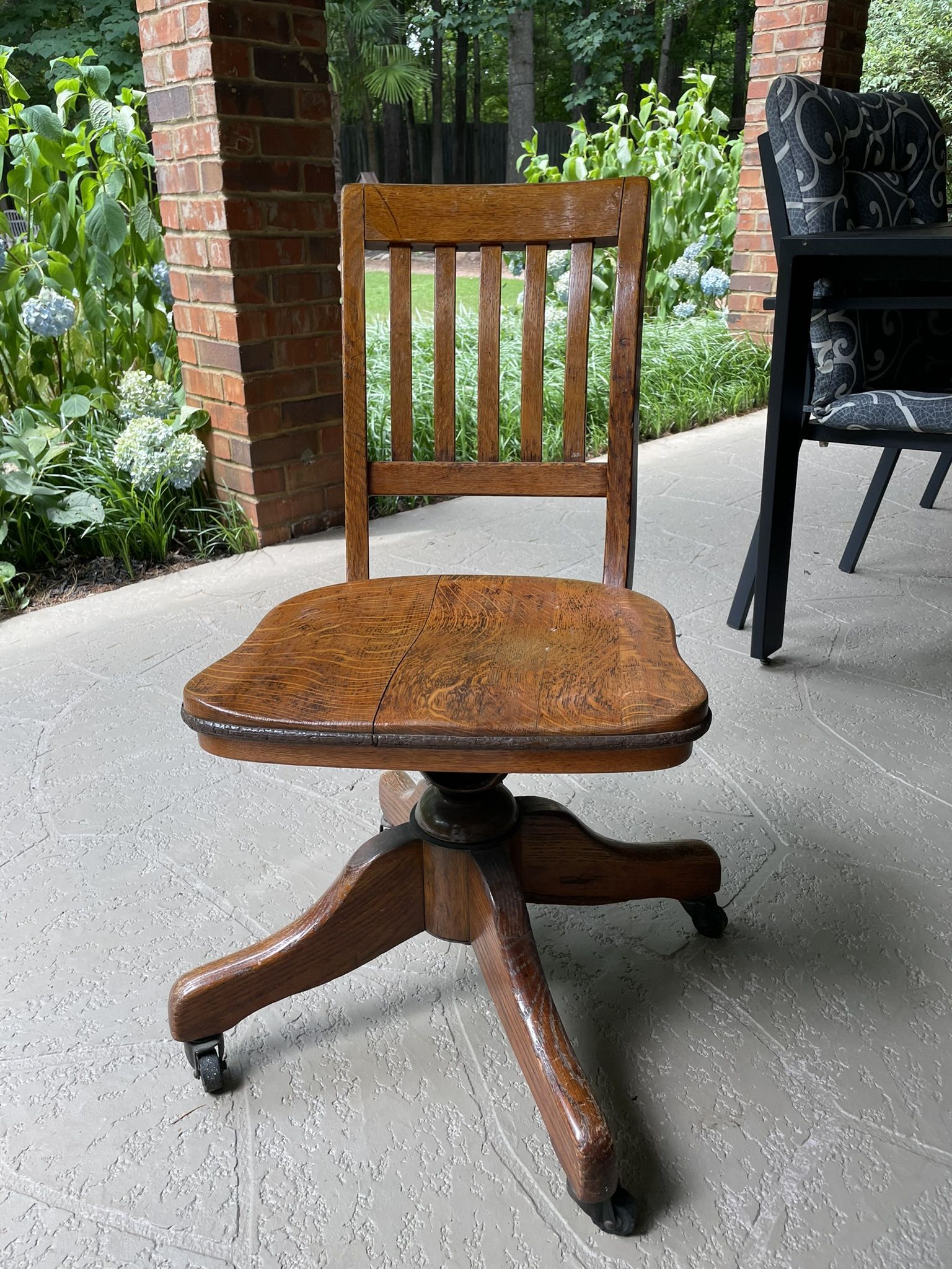 Vintage Solid Oak Desk Chair