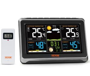 Weather Station Indoor Outdoor, 7.5 in Color Display, Wireless Digital