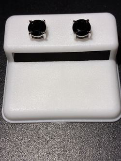 2.4 Carat Black Onyx & Sterling Silver Earrings 