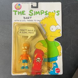 The Simpsons Bart cool things to say vintage cartoon action figure Mattel 1990