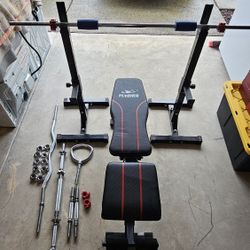 Strength Training Set (Rack, Bench, Bars, Plates)
