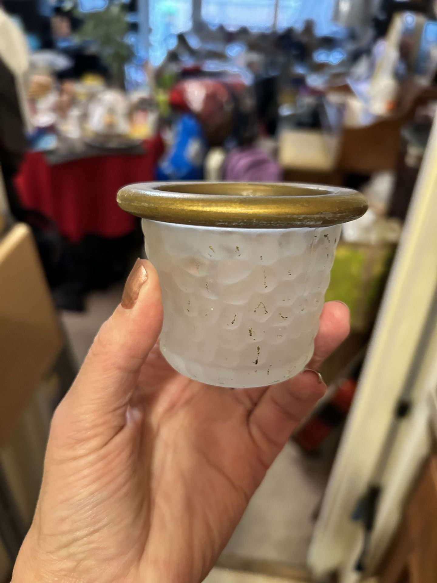 Small Glass Votive Holders With Gold Trim 