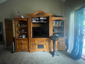 Solid Wood Entertainment Cabinet