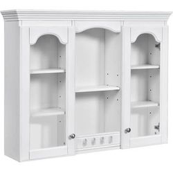 Newly assemble Wall Mounted Bathroom Medicine Cabinet, 35" Wide White Wood Storage Cabinet, Adjustab