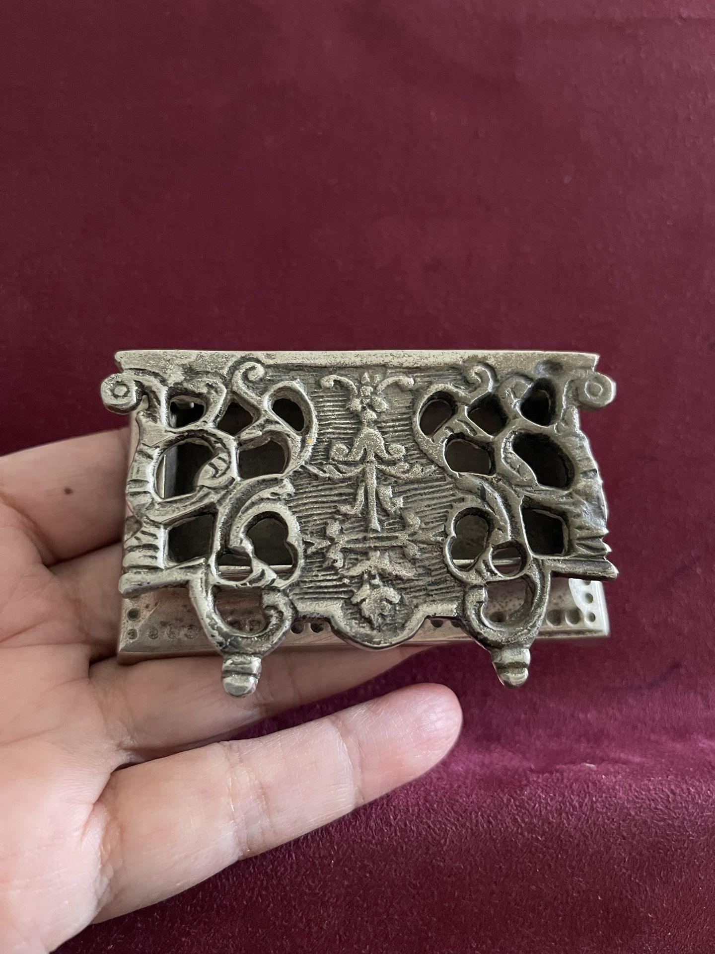 Antique Vintage Art Nouveau Stamp/ring Holder Heavy 