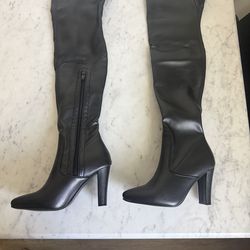 Pleather Knee High Boots | Size 6