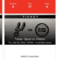 Spurs Vs Pistons Tickets 