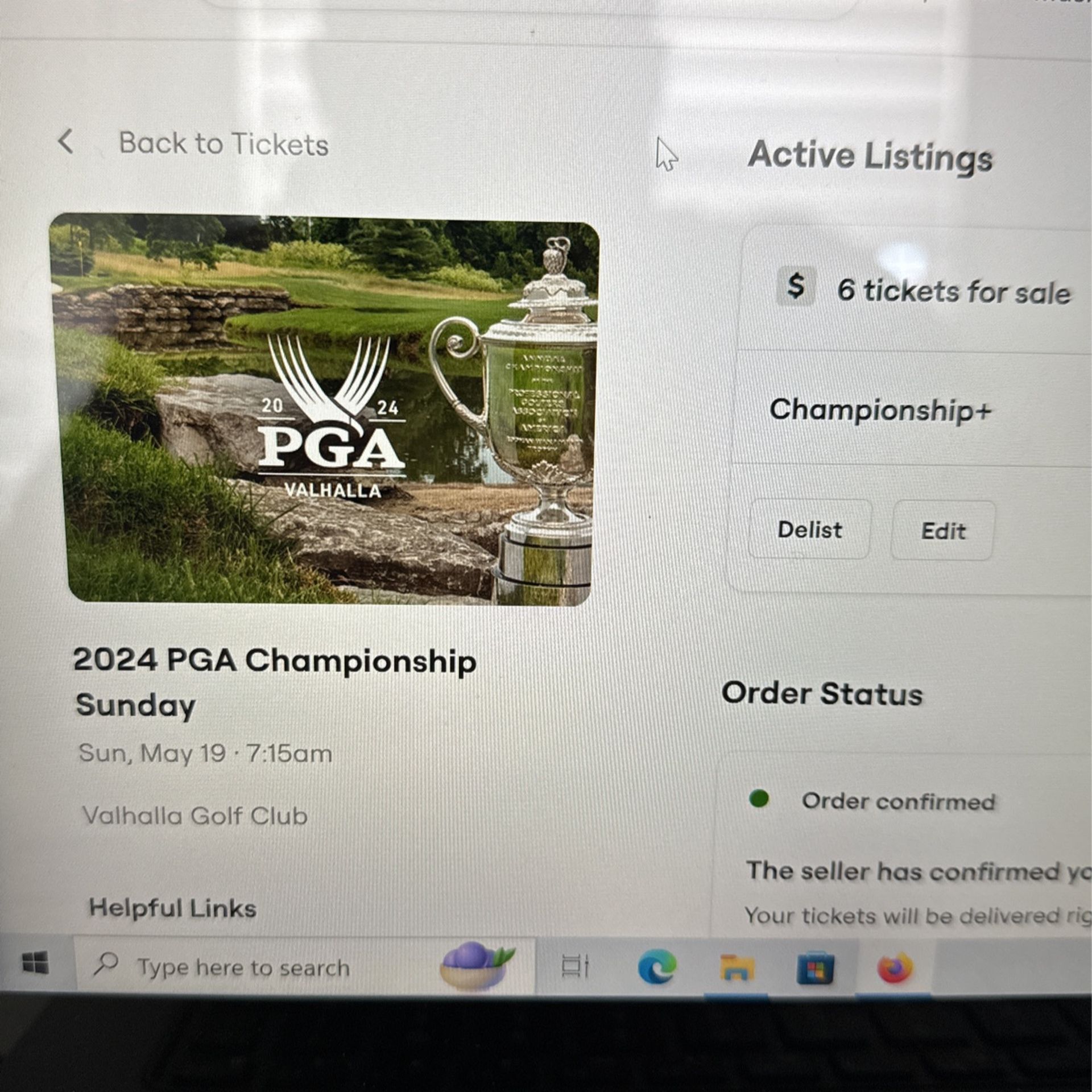 PGA Valhalla Tickets 