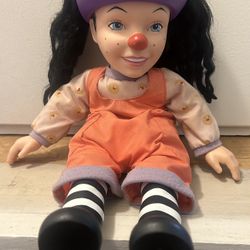 PLAYMATES 1996 BIG COMFY COUCH LOONETTE CLOWN VINYL PLUSH 18”  DOLL