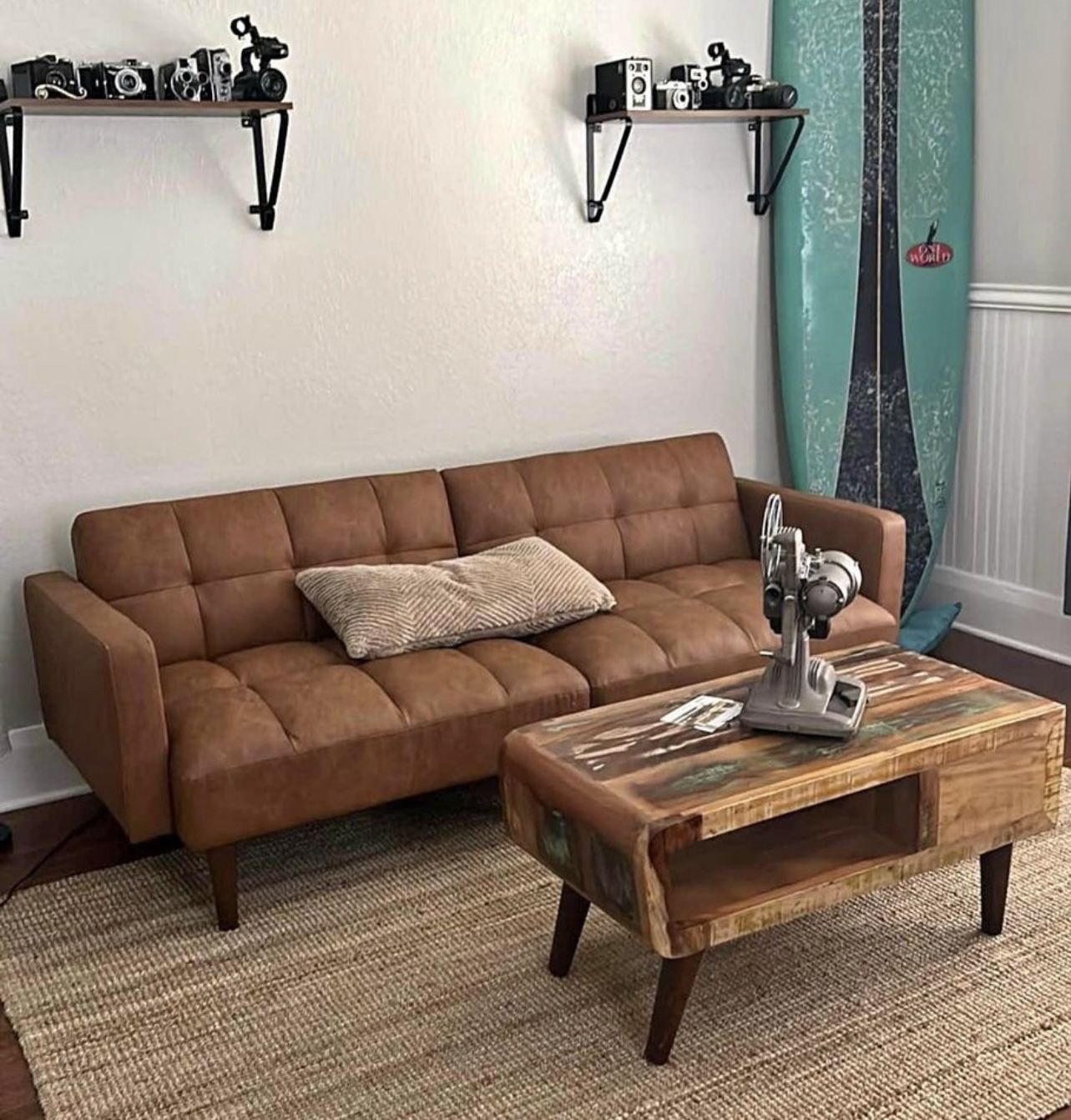 Faux Leather Comfort Smart Futon Sofa 