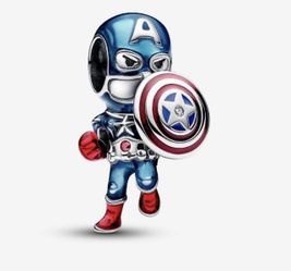 Pandora Marvel The Avengers Captain America Charm Sterling silver gift