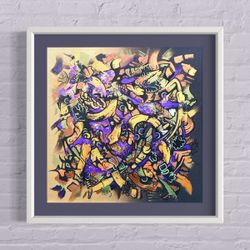 20” X 20” Pearlescent Acrylic Abstract Painting 