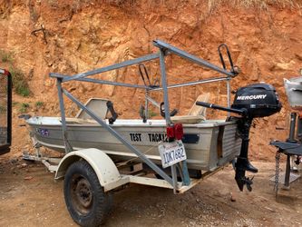 12 foot aluminum fishing boat with trailer and mercury motor