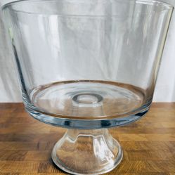 World Market Footed 8” Glass Trifle Bowl with Pedestal Base - Perfect Condition, Never Used  
