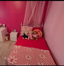 Pink twin bed frame
