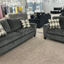 Abinger Smoke Sofa and Loveseat Living Room Set 