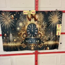 Happy New Year Banner 60x40. New