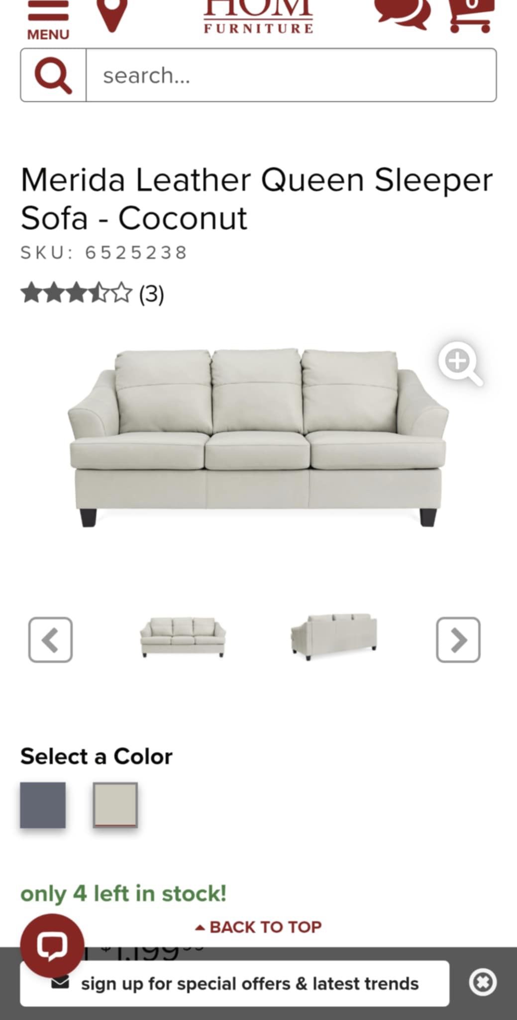 QUEEN SLEEPER SOFA & CHAIR SOFA
