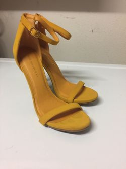 Mustard high heels